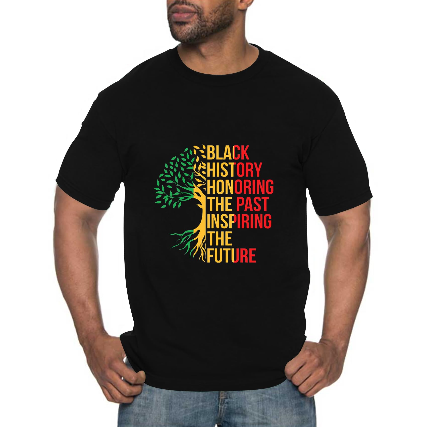 Grezea Black History T Shirts for Men:African American Freedom Shirts Black History Month Shirt