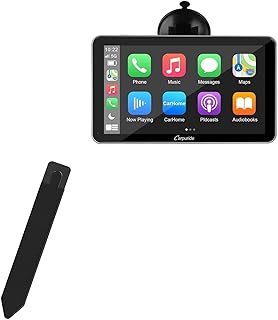 BoxWave Stylus Pouch Compatible with Carpuride W701 (7 in) - Stylus PortaPouch, Stylus Holder Carrier Portable Self-Adhesive for Carpuride W701 (7 in) - Jet Black