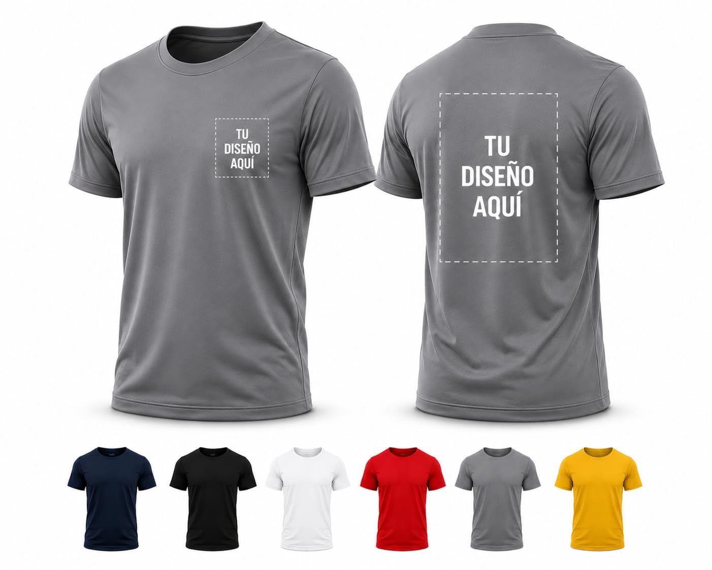Pack 10 Camisetas Técnicas Personalizadas para Peñas, Despedidas y Grupos | Camisetas Deportivas Unisex para Eventos y Amigos (FR/ES, Letras, XXL, Gris)