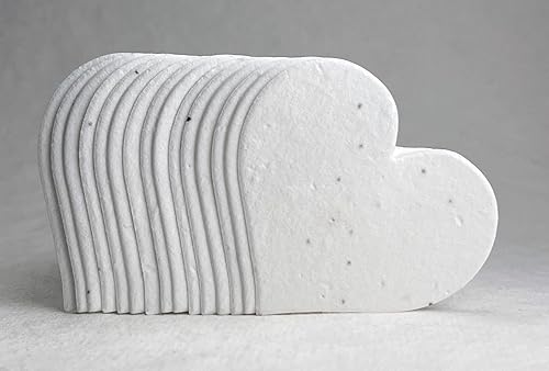 Miniatura 3 de Juego de 100 pétalos de flores reciclados de corazones grandes a granel, 100 formas hechas a mano (blanco #10s)