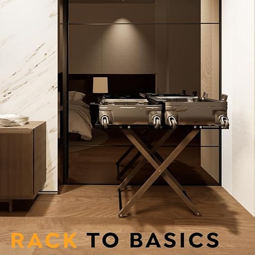 Miniatura 6 de Portaequipajes expandible de lujo para todos los tamaños de maleta, soporte plegable esencial para hoteles, AirBnB, habitación de invitados se