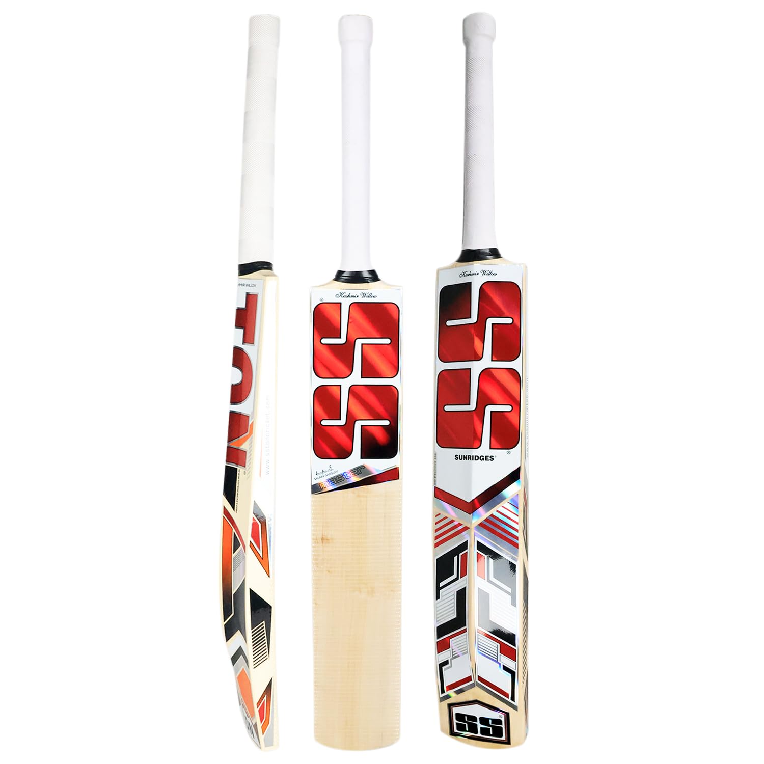 SS kw Master grade 5 kw Kashmir Willow Cricket Bat ( Size: Short Handle,Leather Ball ), Multicolour-image-1