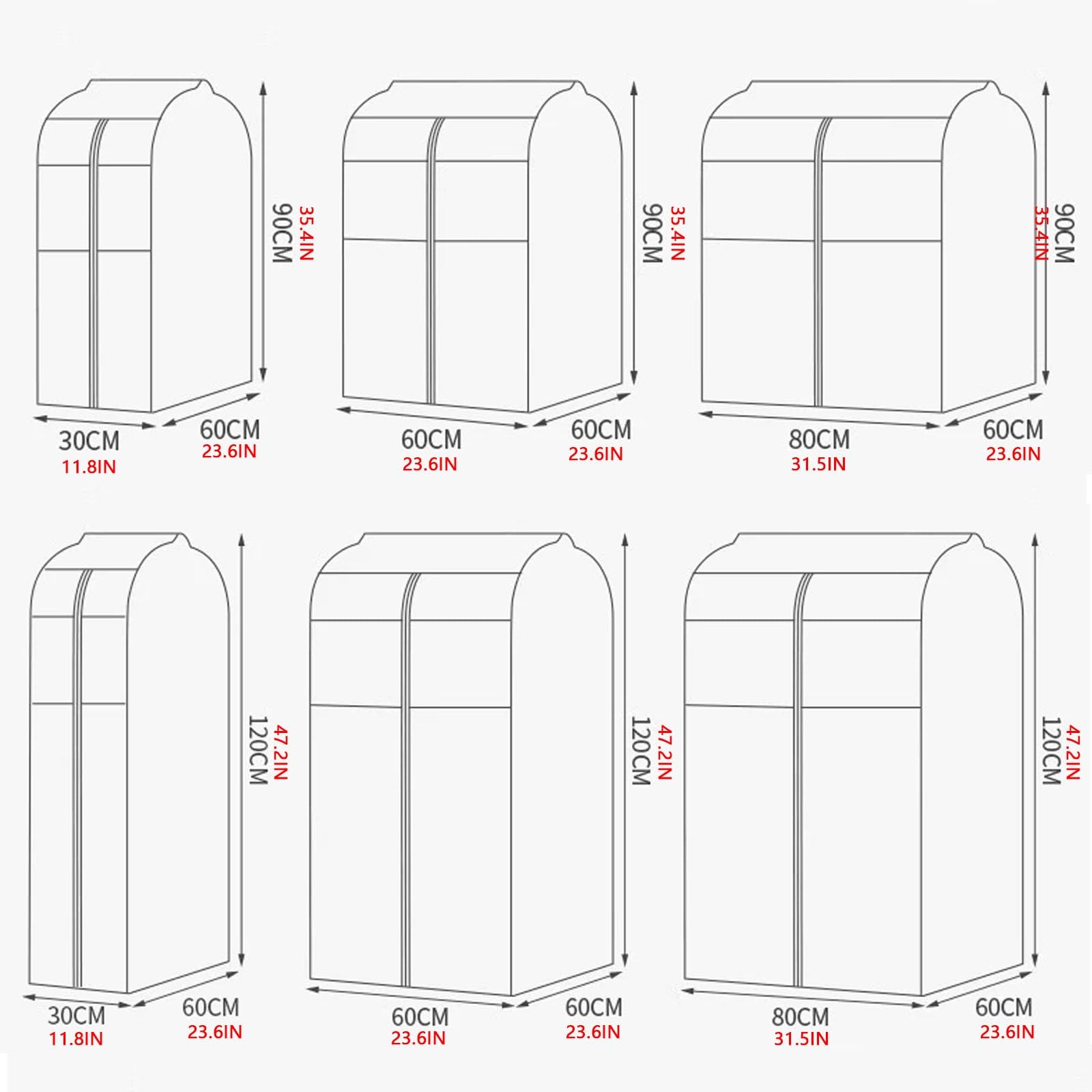 Funda Anti-Polvo Colgante,Diseño Translúcido Visible,Fácil de Limpiar