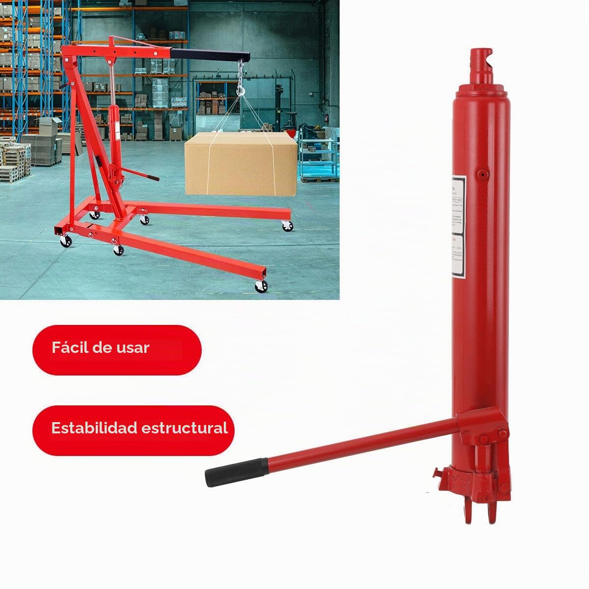 Cilindro hidráulico de 12T, presión Hidráulico, gato hidráulico de elevación 500mm, bomba de mano hidráulica, pieza de repuesto con pistón largo para grúas de taller, gatos, elevadores de