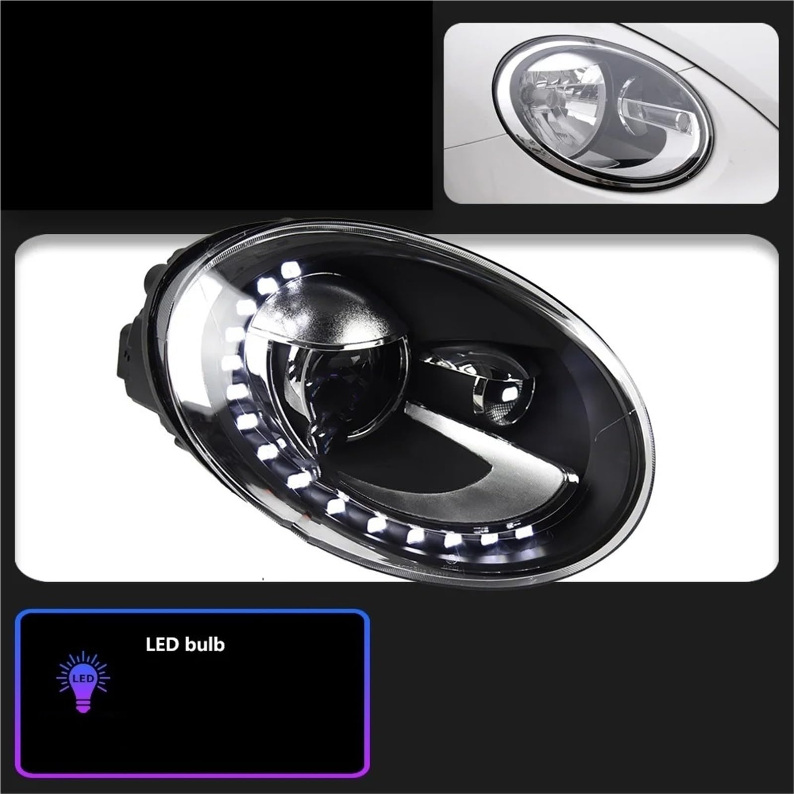 Faro Coche Faros Delanteros LED O Xenón Para Coche, Proyector Doble Para VW Para Beetle 2013 2014 2015 2016 2017 2018 2019 2020 Faros Delanteros