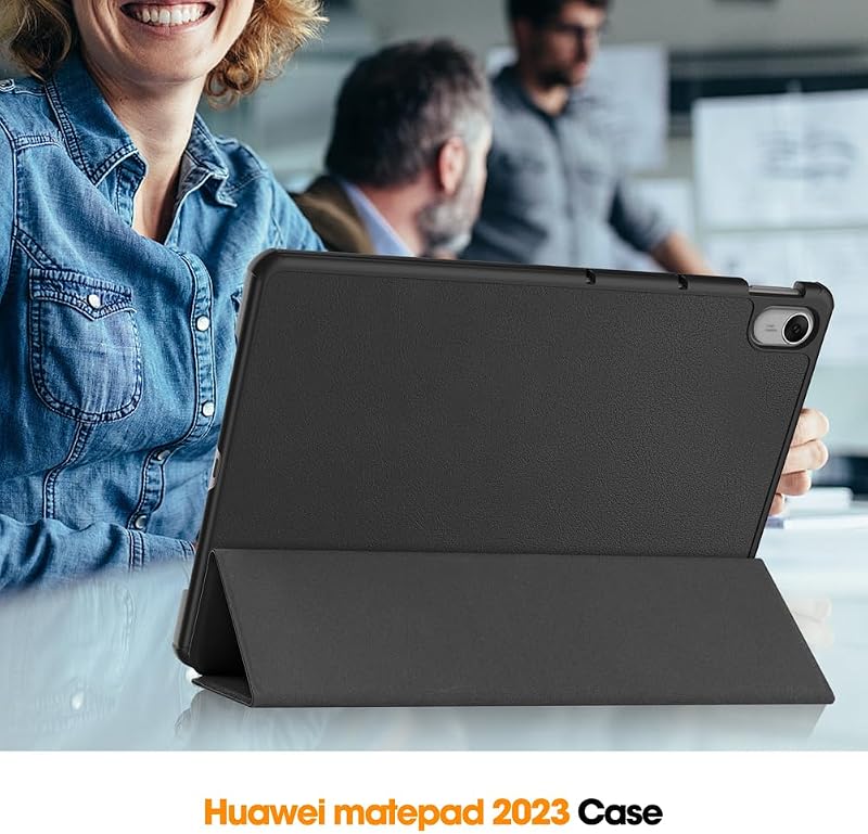 Kepuch Huawei MatePad 11.5 2023 Tok Fekete Smart PU Bőr Védőtok - black