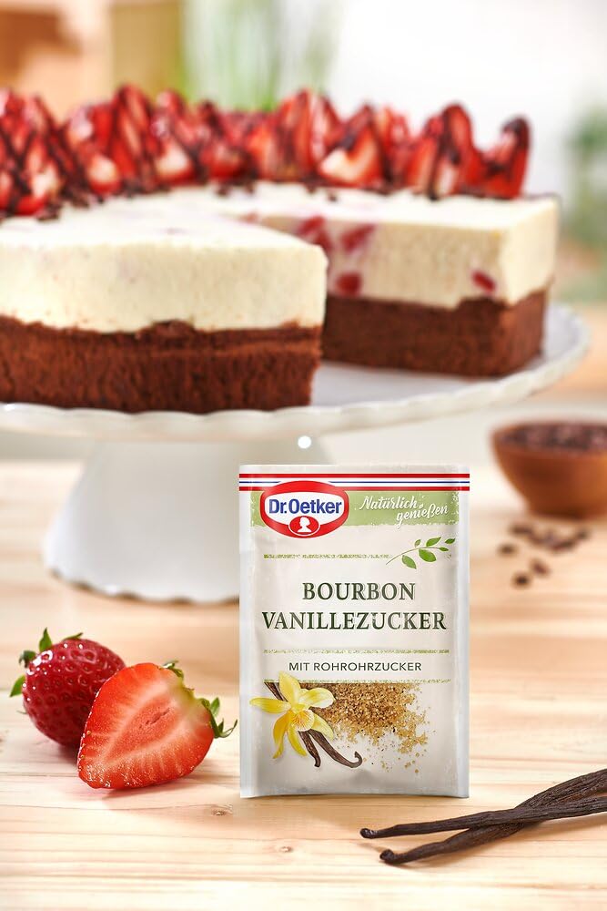 Dr. Oetker NATÜRLich Bourbon Vanillezucker 10er Pack 10x3x8g – der Bourbon Vanillezucker mit Rohrohrzucker verleiht mit seinem Bourbon-Vanille Extrakt süßen Speisen ein angenehmes Aroma