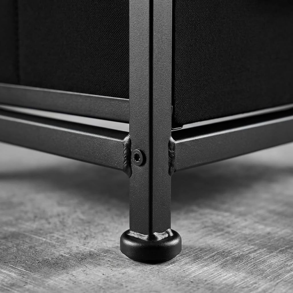 2-Pack Metal Storage Drawer Tower, Modern 2-Drawer Organizer Cabinet for Office, Bedroom, and Home Organization, Classic Black