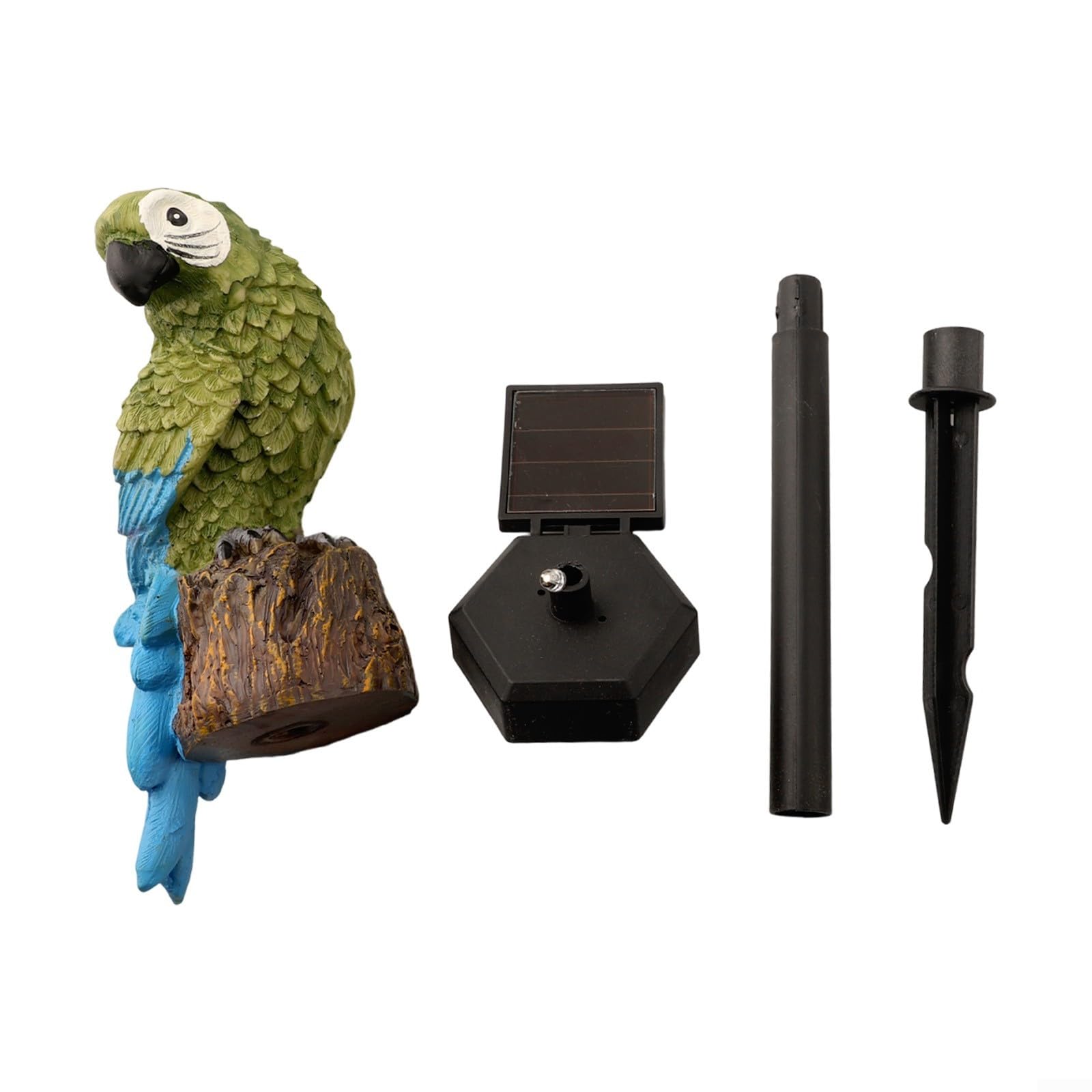 Sawhamale Parrot Solar Garden Lights Outdoor Waterproof Resin Animal Lawn Ornament Lamp Green 43cm Decorative Stake for Yard Pathway Patio Night Illumination