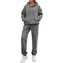 CMTOP Tracksuit Womens Full Set 2 Piece Outfits Lounge Wear Sets Fleece Co Ord Sets Warm Airport Leisure Suits Y2k Hoodies Jogger Sweatpants Set Gym Activewear Autumn Winter