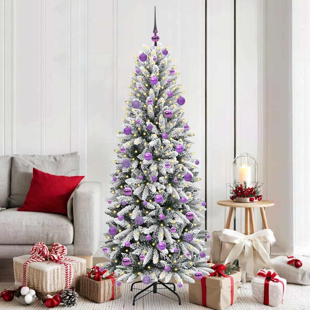 Árbol de Navidad artificial para salón y oficina GeenYuu de 180 cm con iluminación cálida moderna
