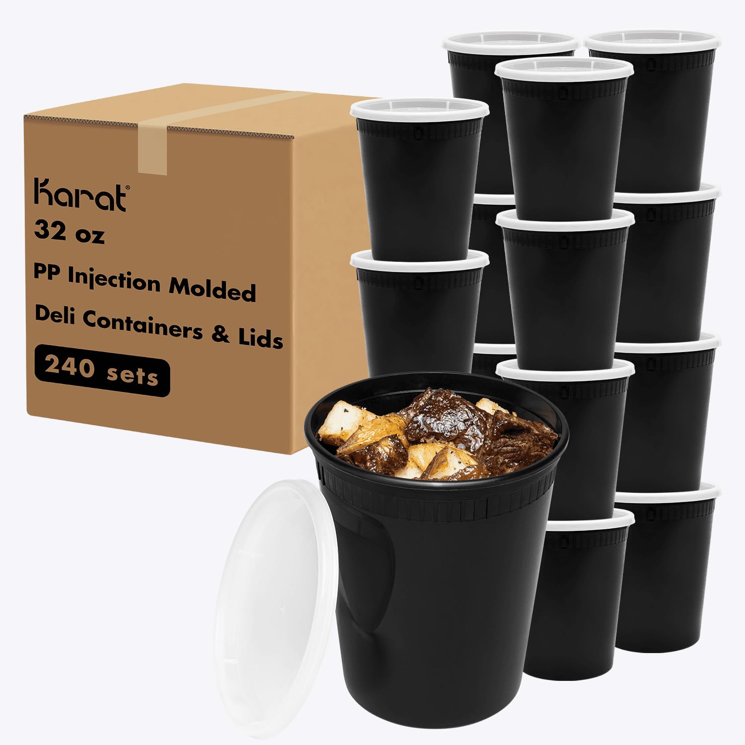 Amazon.com: Karat [32oz - 240 ct Black PP Injection Molded Round