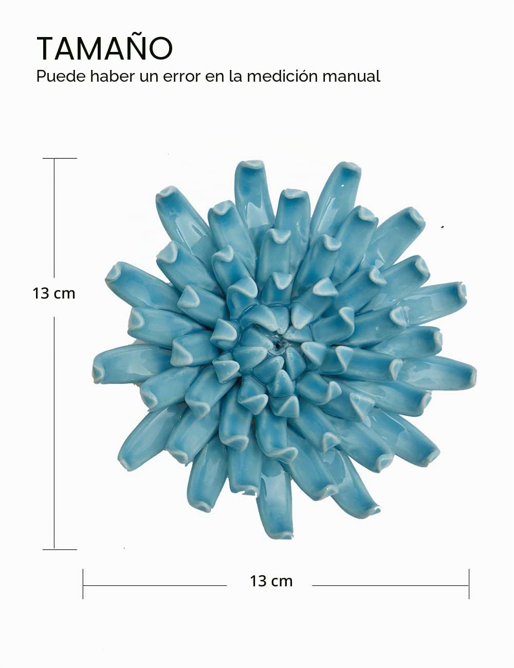 SEINHIJO Decoración de Pared 3D Floral Escultura Arte Moderno Estatua Decorativa Interior Regalo para Familiares Amigos Amantes Cerámica 13cm