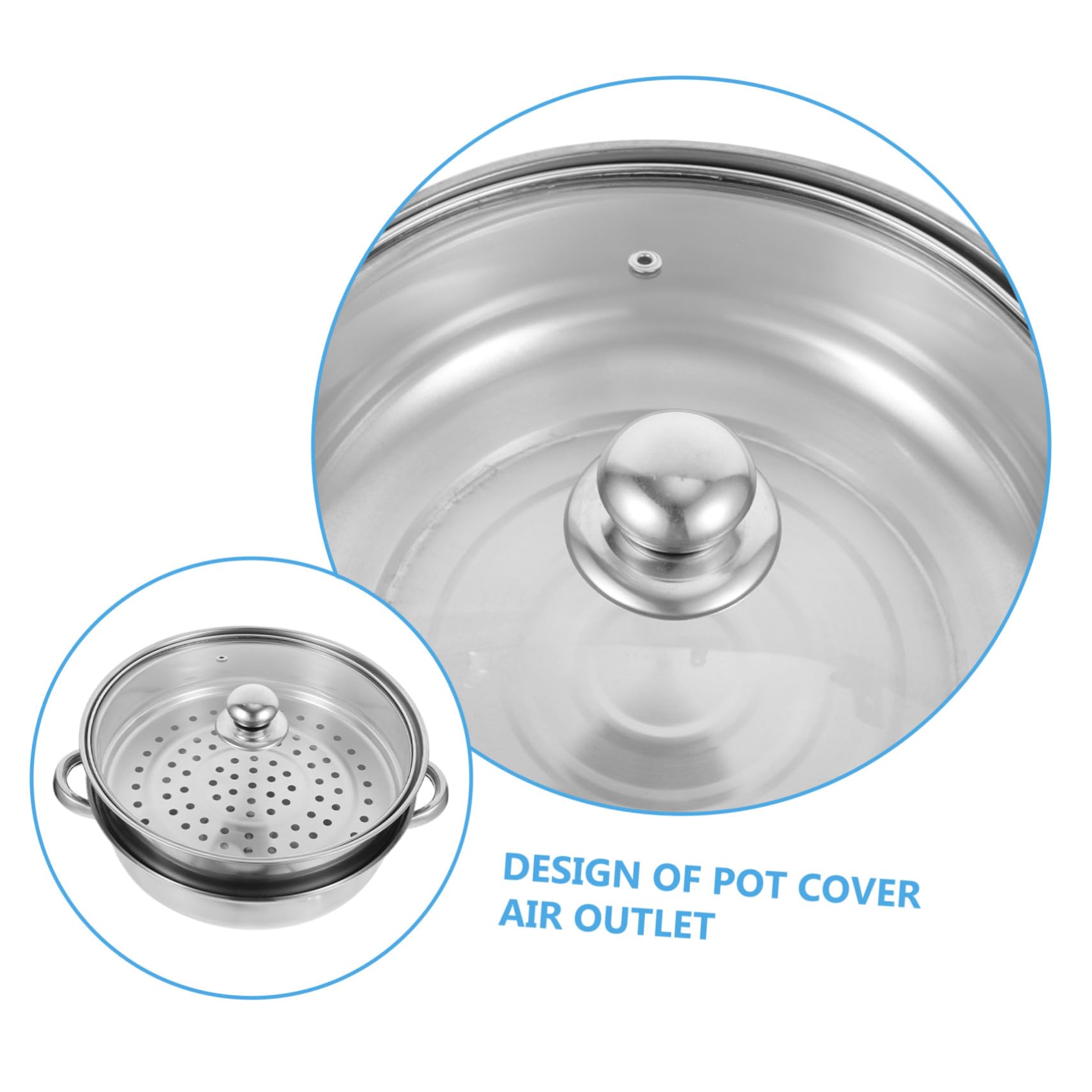 ULTECHNOVO Vaporera de Alimentos de Doble Capa en Acero Inoxidable para Cocinar al Vapor Tapa, Apta para Lavavajillas y Uso en Cocina Profesional