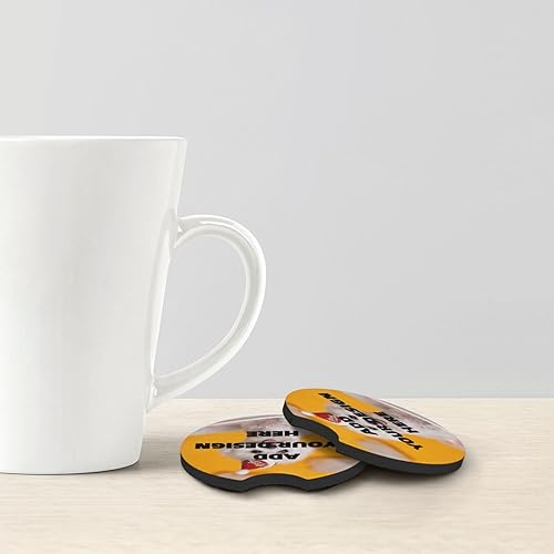 Miniatura 5 de Posavasos personalizados para portavasos de automóvil, 2 posavasos personalizados para añadir tu diseño, foto, logotipo, texto, tapete
