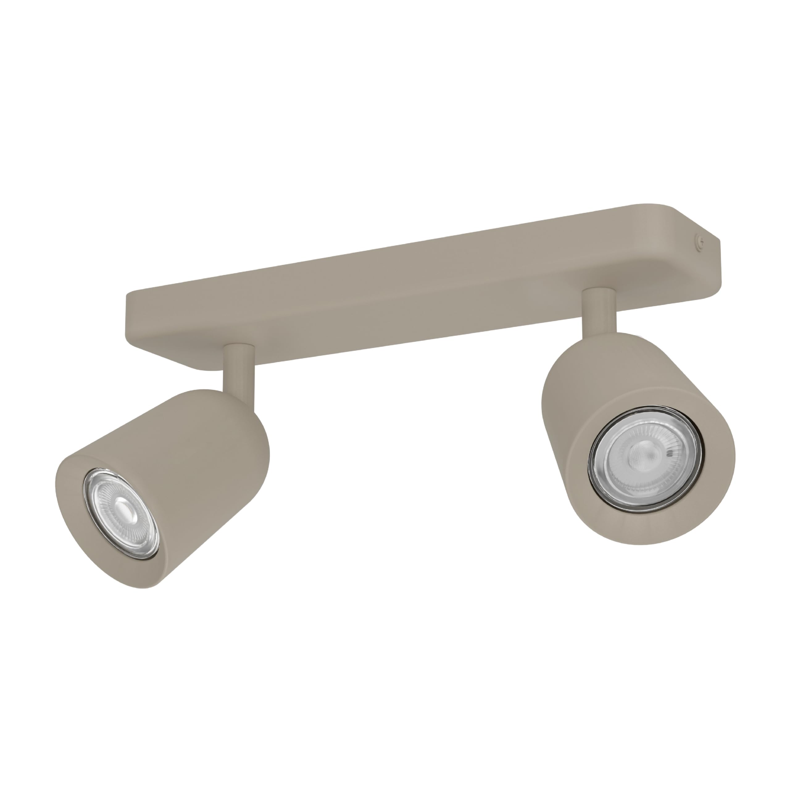 Eglo Camaldoli - Lampada da soffitto a 2 luci, faretto con 3 faretti flessibili, plafoniera in acciaio color sabbia, attacco GU10