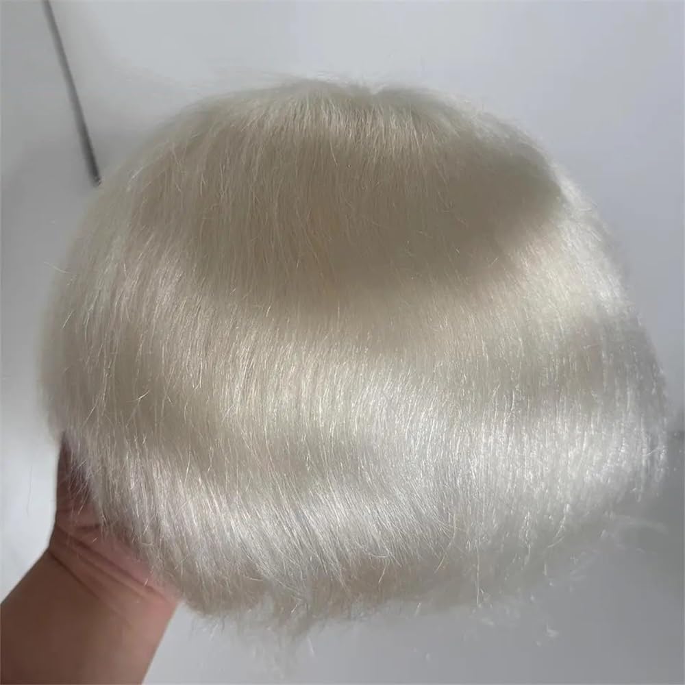 Men's Toupee Sistema di sostituzione dei capelli con base in pizzo francese da 8"x10" for uomo, parrucchino umani indiani in completo