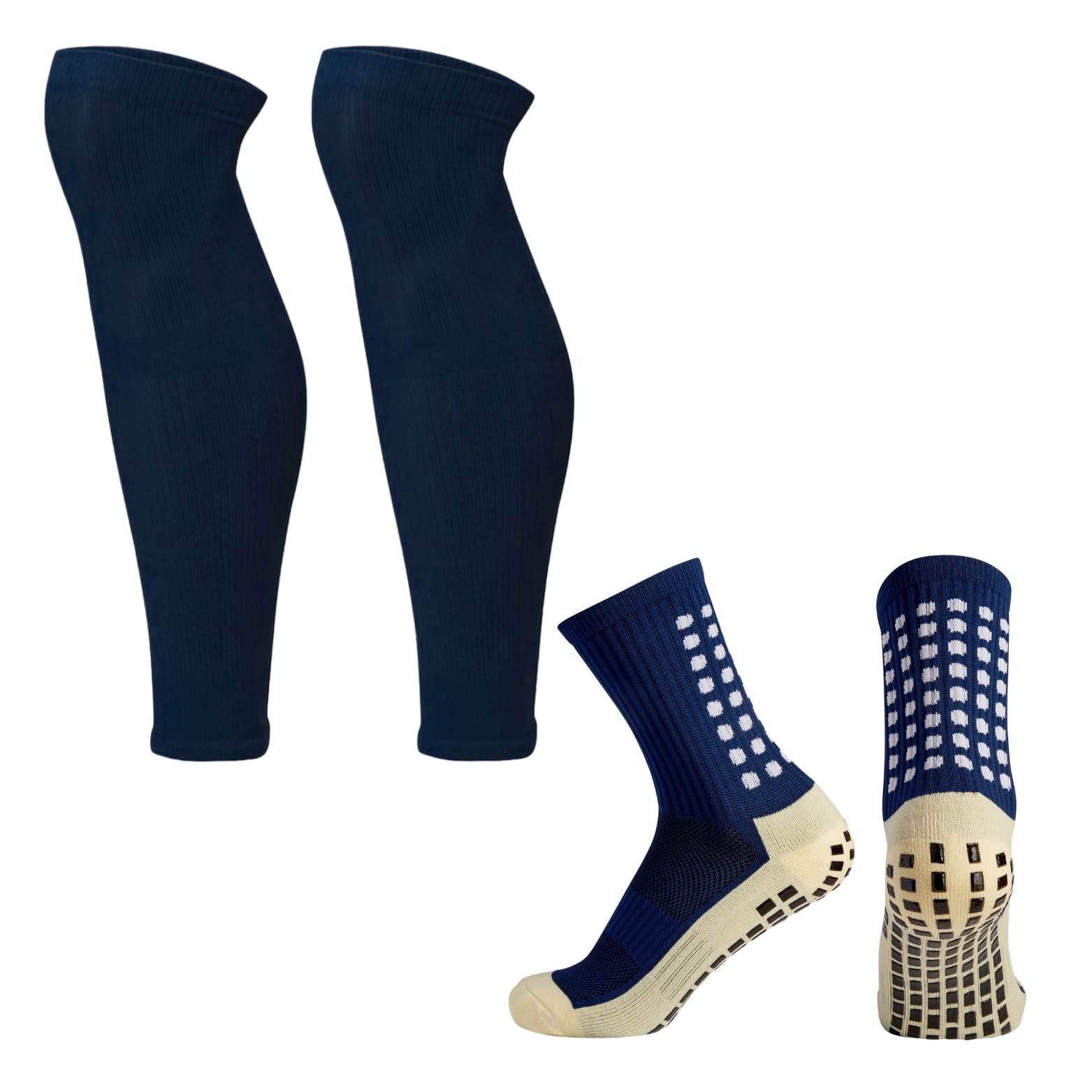 Kaik. Navy Football Grip Socks Team Colour Set, Grip Socks And Football Cut Socks (Navy)