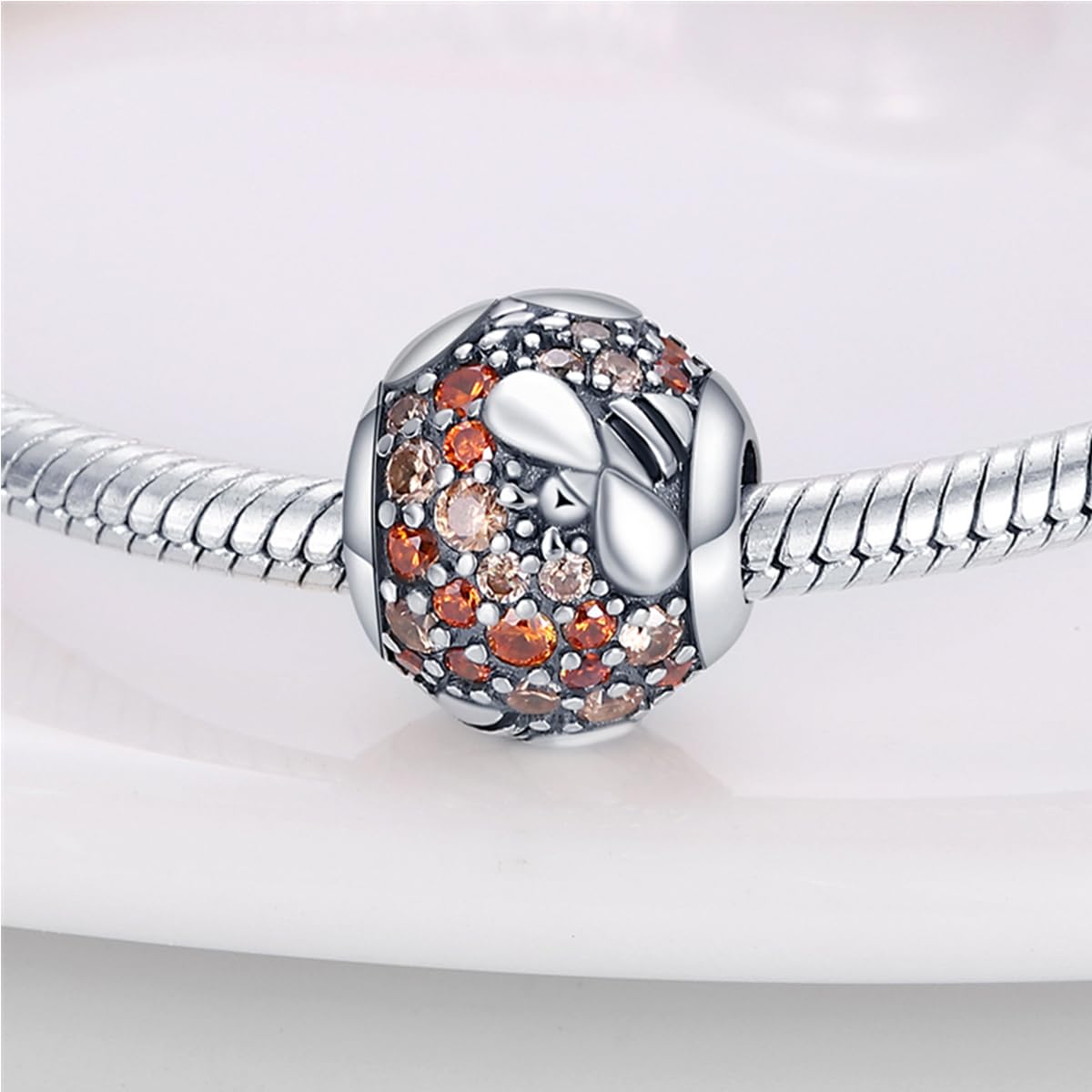 HappyStar Argent Sterling 925 Personnalisé Insectes Pendentif perles trèfles quatre feuilles fleurs pour femmes compatibles bracelets européens colliers Pandora (avec une perle d'espace)