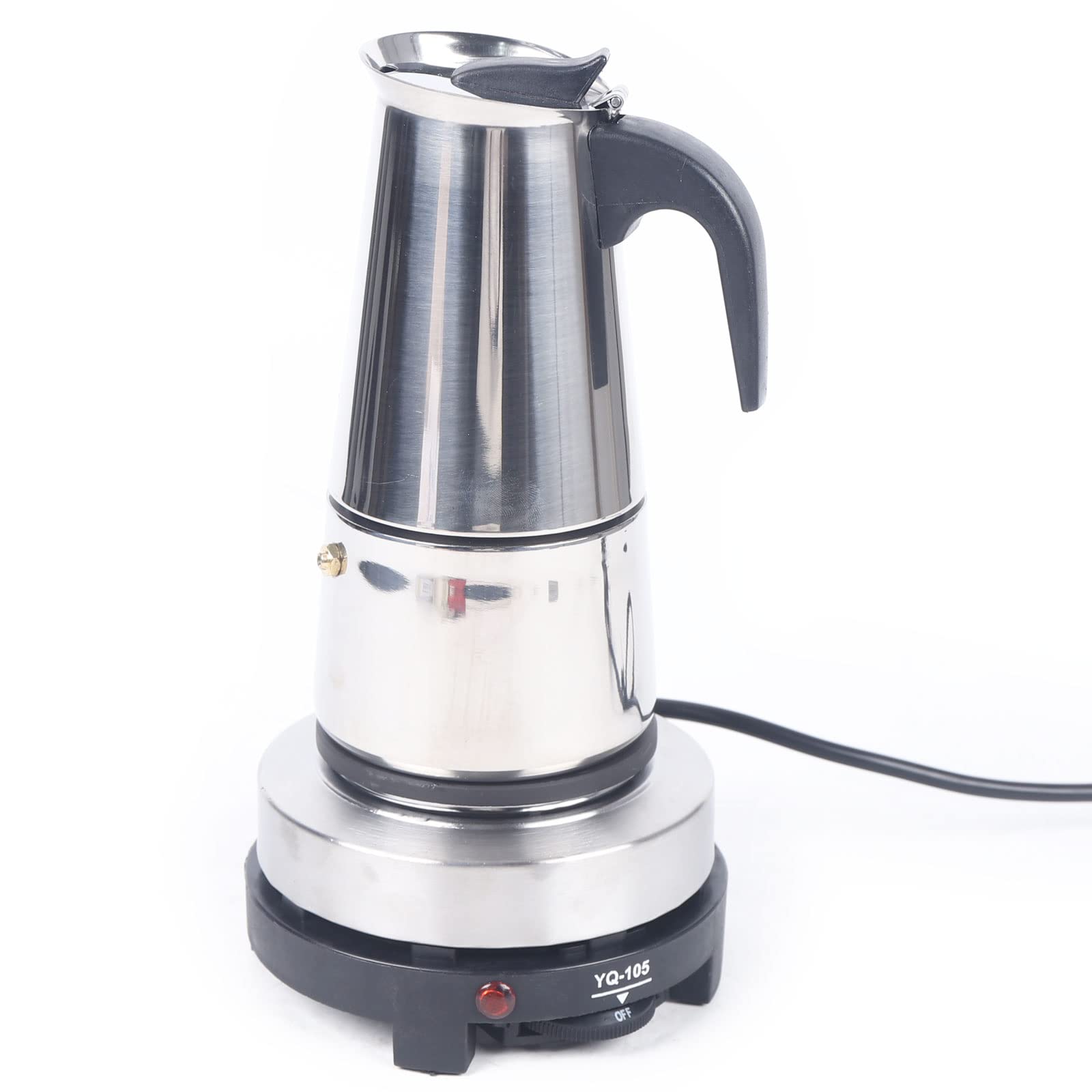 Cafetera espresso, 220 V, acero inoxidable, cafetera eléctrica, 6 tazas, cafetera de 300 ml, cafetera moka, cafetera con cocina eléctrica, apta para lavavajillas (6 tazas de 300 ml)