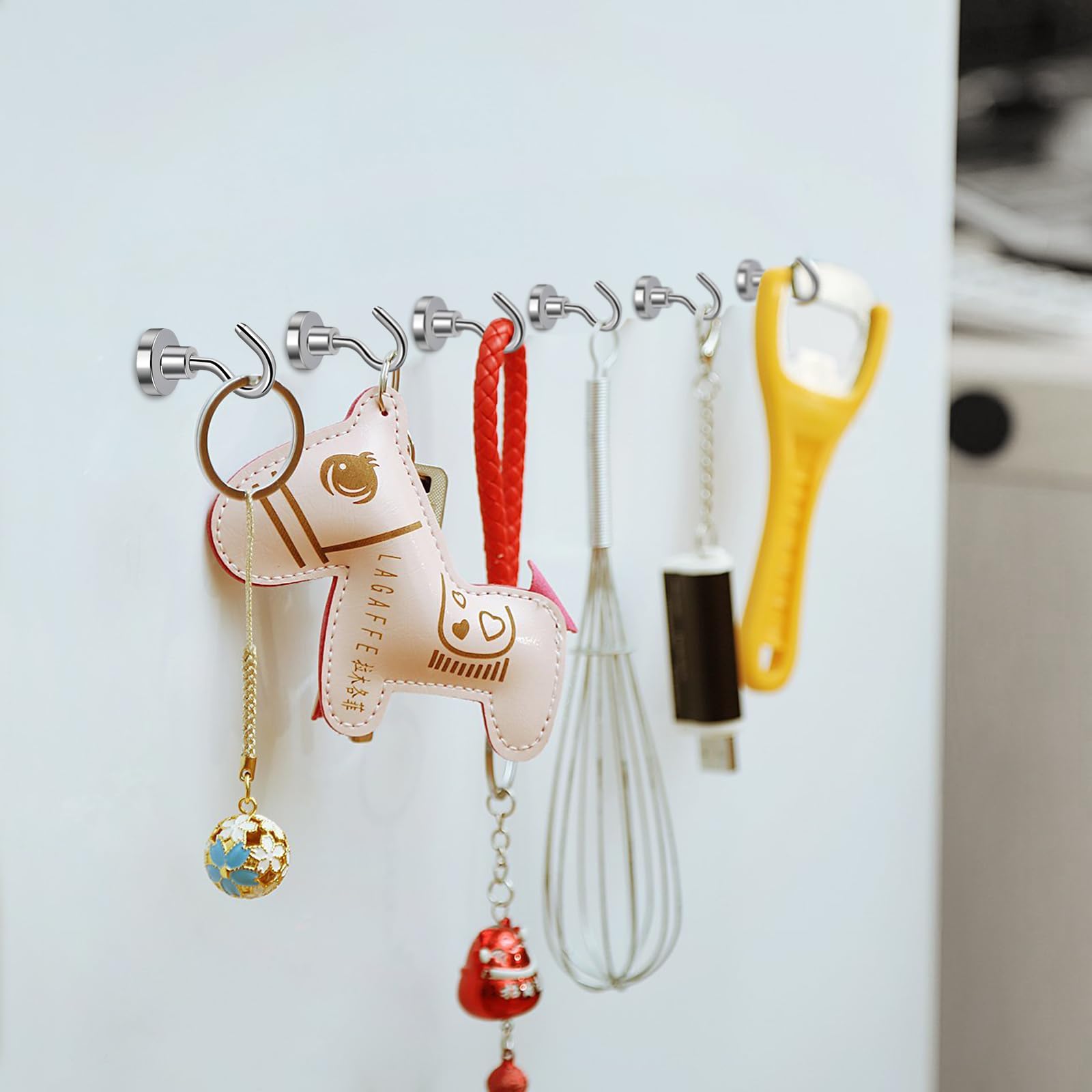 Ganci magnetici, 25 kg, magnetici al neodimio, extra forti, 25 mm, senza punzonatura, 10 pezzi