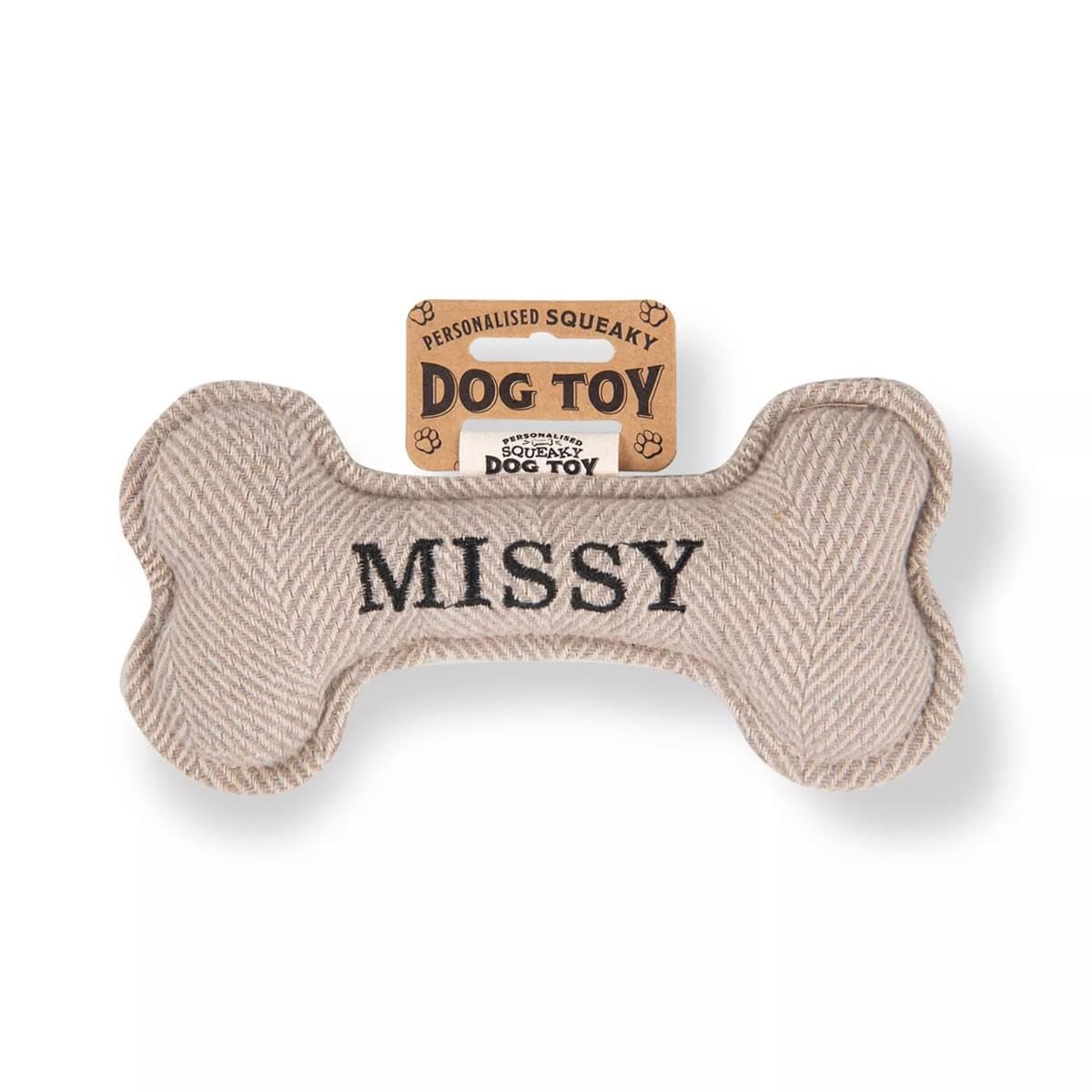 History & Heraldry Squeaky Dog Toy (Missy), Natural