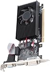 2GB DDR3 64BIT PCI Carte graphique E, ordinateur de bureau silencieux Gaming Carte graphique pour 10 11 7 8, Alliage d'aluminium, PCB Conseil d'administration GT710