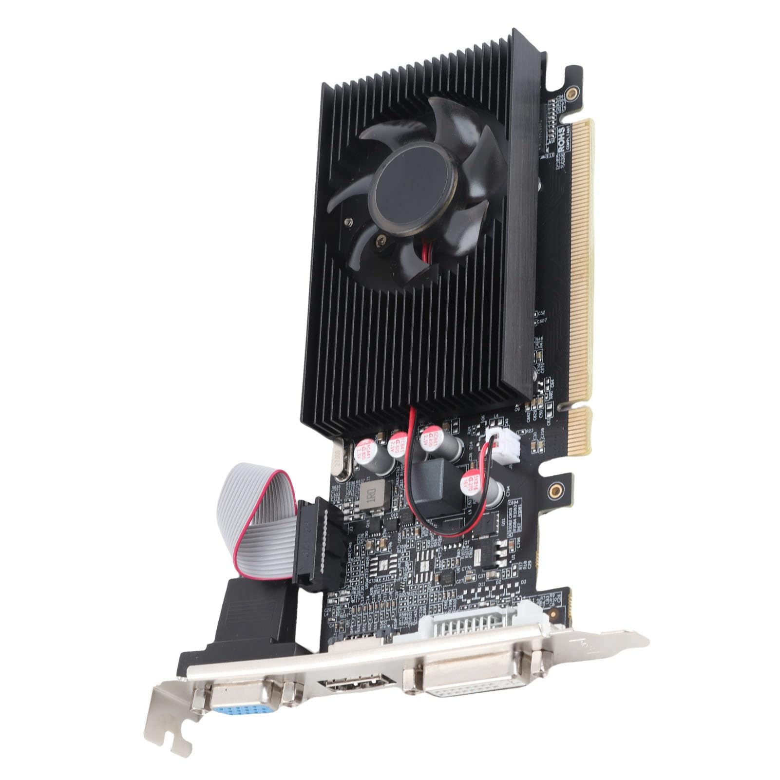 KIMISS Karta Graficzna GT 710 2 GB DDR3 dla 10 11 7 8 - Cicha Karta Graficzna PCI E o Rozdzielczości 2560X1600 do Gier i Użytkowania
