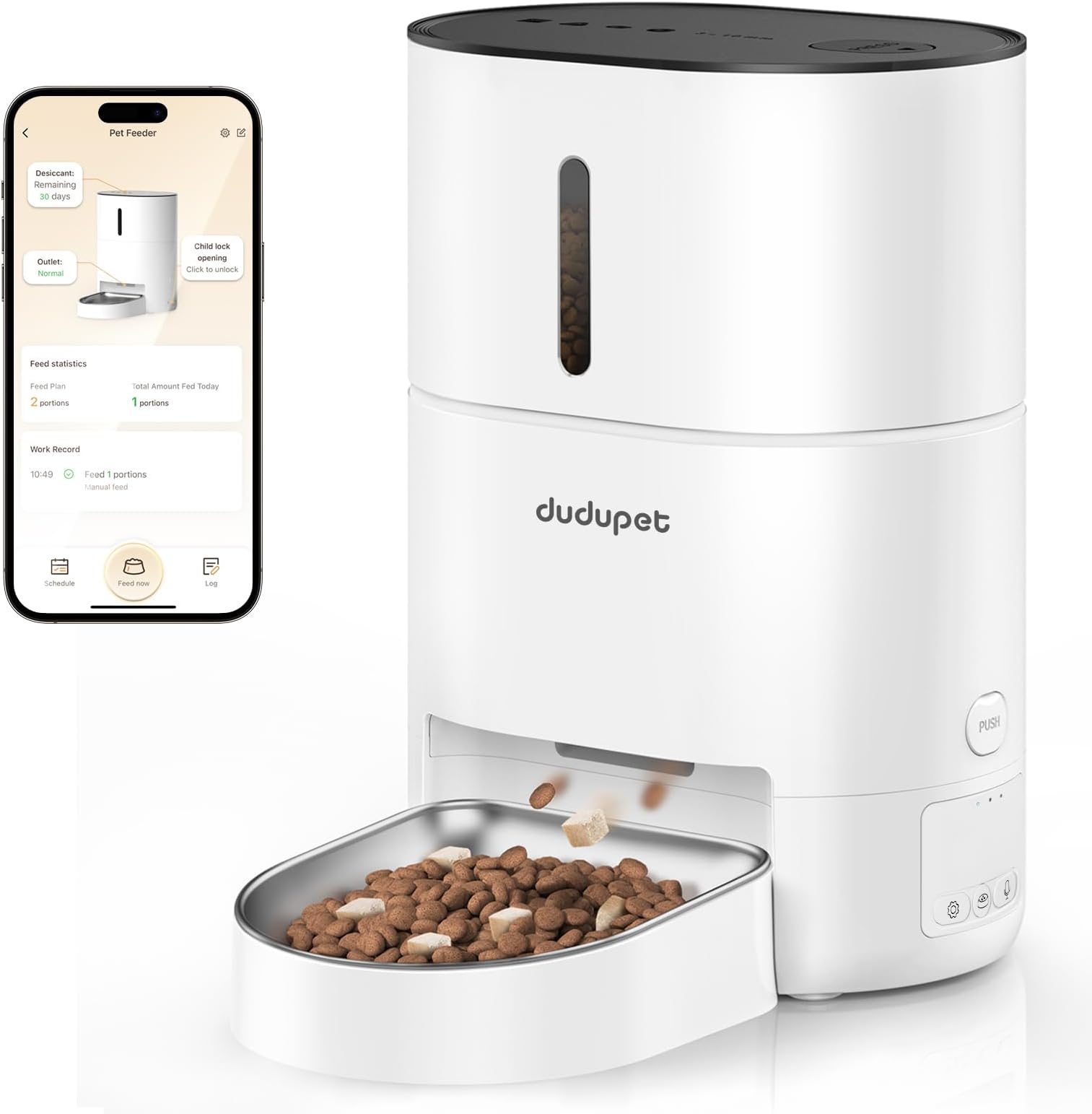 DUDUPET Automatic Cat Feeder WiFi 4L Timed Automatic Cat