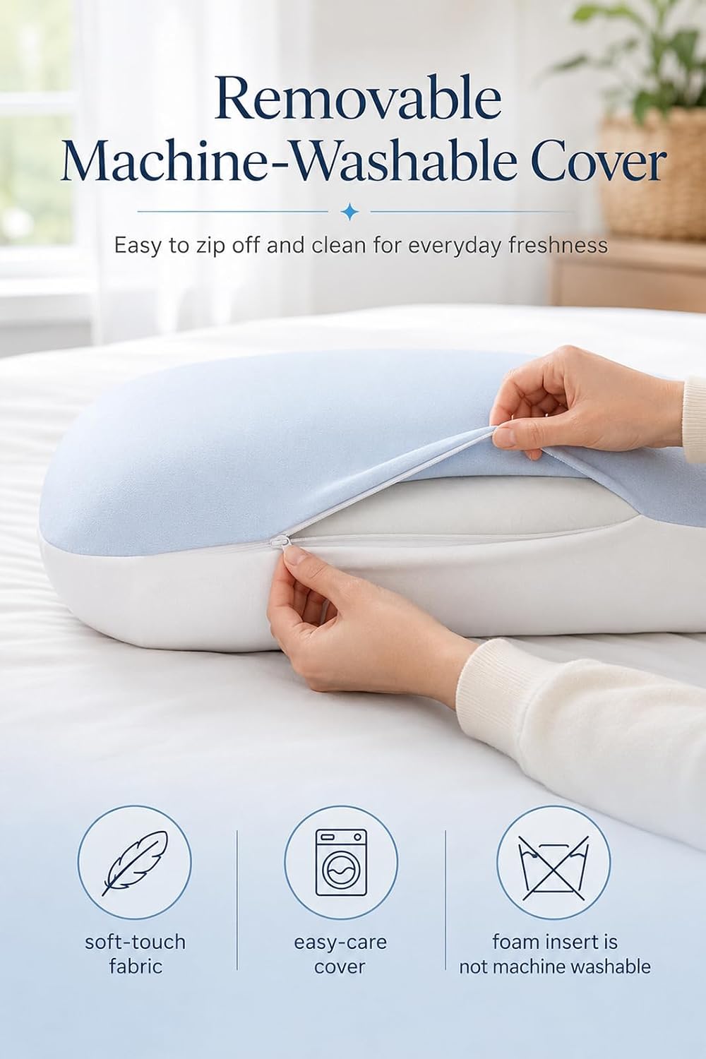 Memory Foam Pillow, Cooling Cover, Ergonomic Neck Support, Queen Loft 5.1"