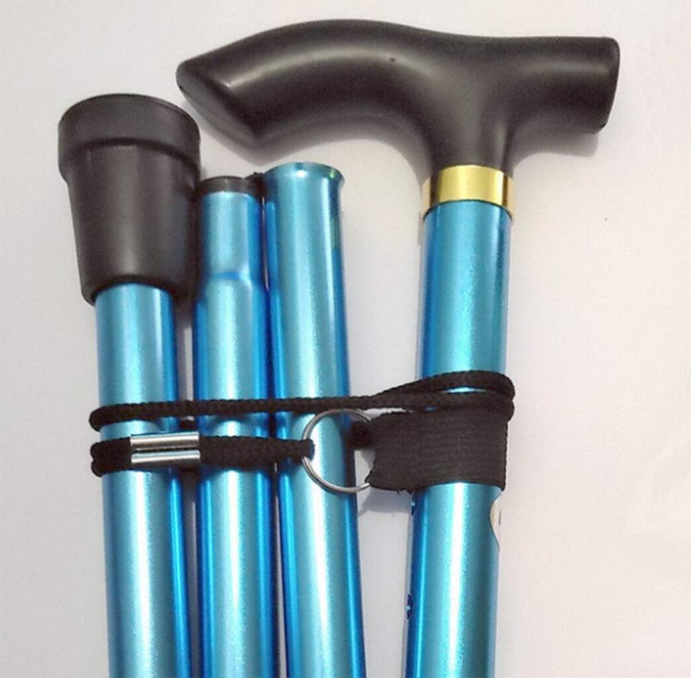 Bastón de aleación de Aluminio Ligero, bastón de Trekking con bastón Bastón Plegable de Aluminio Bastón de Trekking Plegable telescópico de Cuatro Secciones Bastón Antideslizante Muletas Ajustables