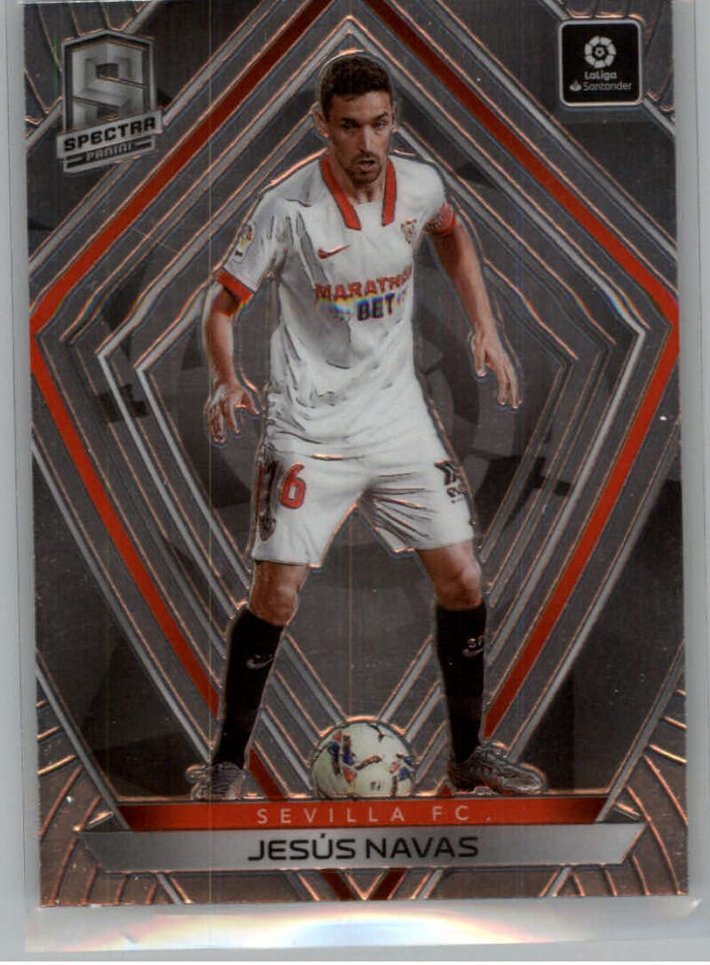 2020-21 Panini Chronicles Spectra La Liga #22 Jesus Navas Sevilla FC Official Soccer/Futbol Trading Card in Raw (NM or Better) Condition