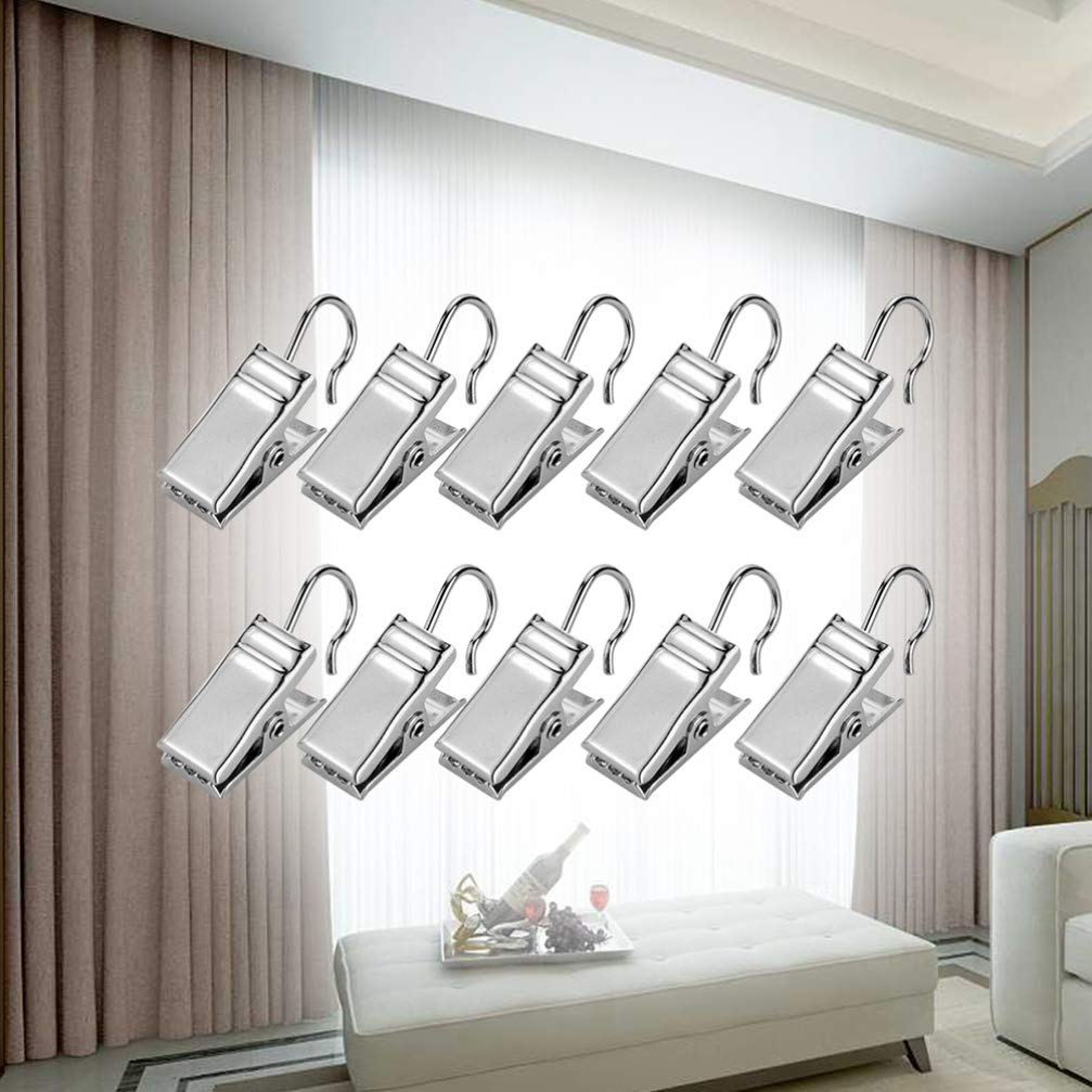 10PCS Stainless Steel Curtain Clips With Hook For Curtain, Photos, Home Decorati