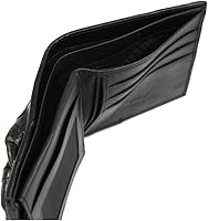 Vista 4 de Cartera de piel de cocodrilo genuina con garras de pie para hombre, Negro