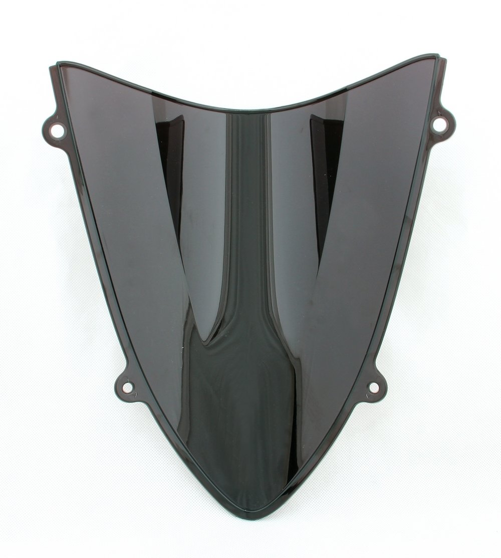 Areyourshop Windshield WindScreen Double Bubble for Kawasaki Kawasaki Ninja 250 250R EX250 2008-2012 Black