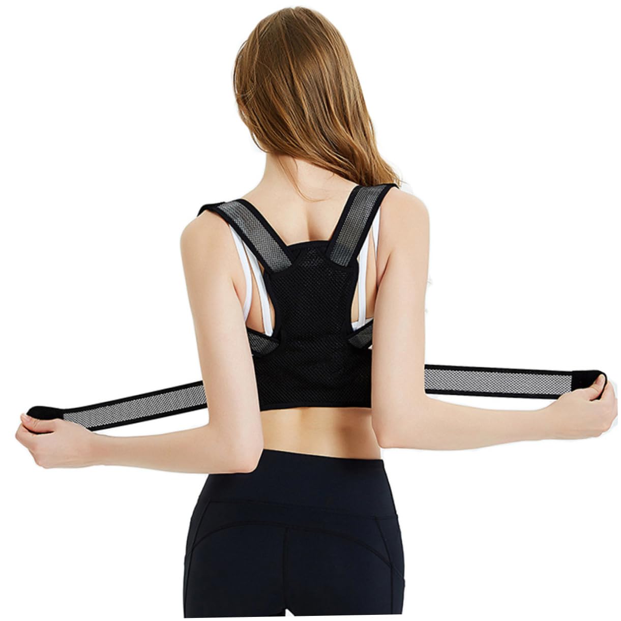 Practical Hunchback Posture Trainer Elastic Back Support Belt for Men and Black Improves Back Pain and Bad Posture