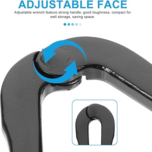 Miniatura 6 de Llave inglesa de ángulo ajustable, llave de cara ajustable, alicates de pasador para tuercas redondas con agujeros perforados (negro, llave inglesa