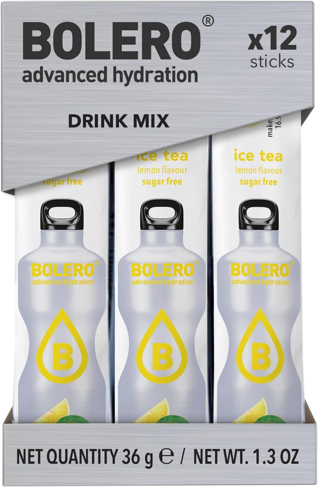 Bolero Sugar Free Ice Tea Drink 12 Sticks, Low Calorie, Diabetic, Low Carb (Ice Tea Lemon)