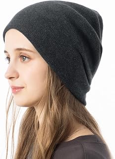 100% Cotton Aria Women’s Knit Cap Slouch Beanie Medical Hat Cold Protection Oversized Beanie for All Season Knit Bucket Hat
