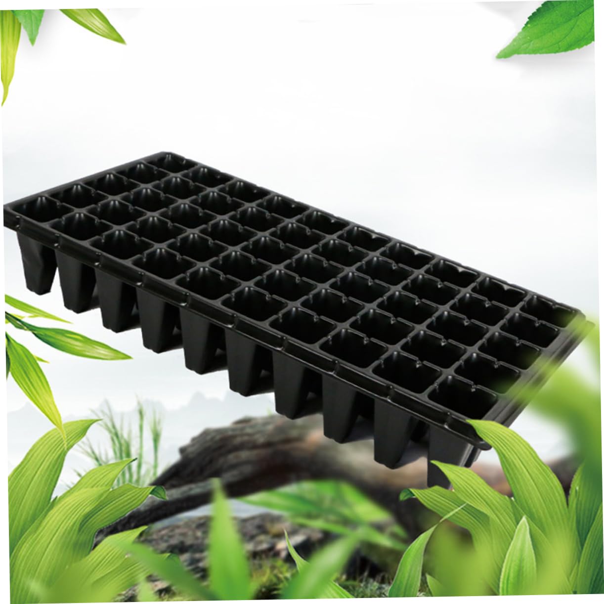 Plateau de Germination en Plastique Lot de 5 50 Alvéoles pour Jardinage et Bac à Plantes Ventilé Retrait Facile pour Semis et Propagation
