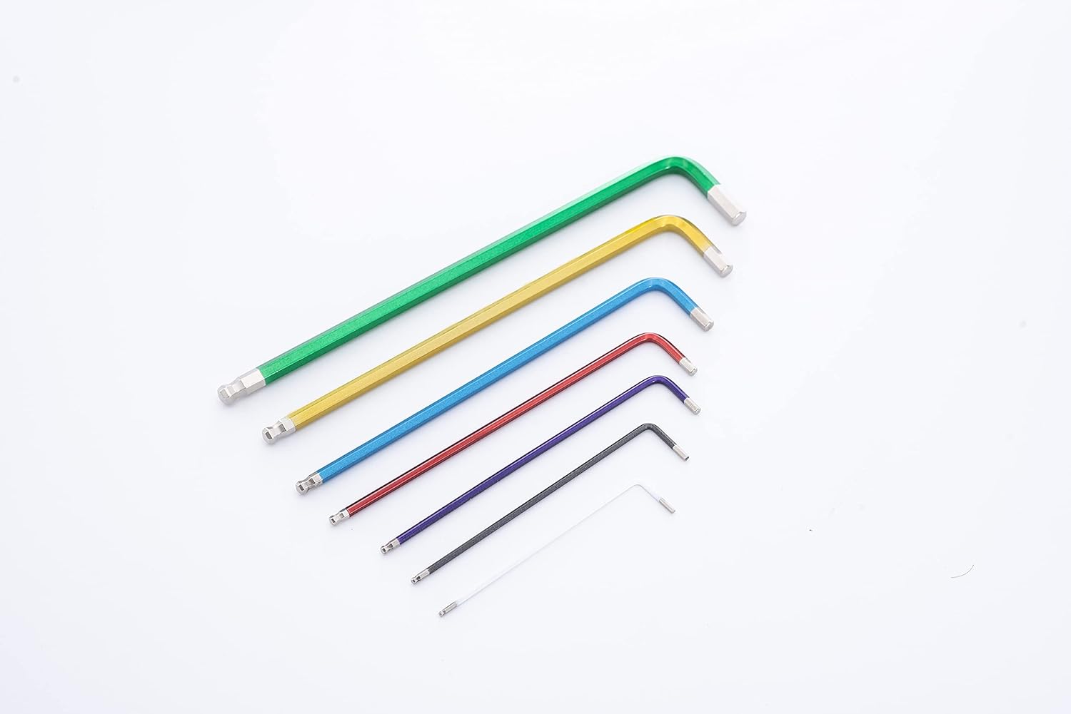 Eight Taper Head Hex Wrench Set, Made in Japan, Takumi EX Long, 7 Piece Set, Silver, 0.2, 0.2, 0.2, 0.06, 0.06, 0.06 inches (6, 5, 4, 3, 2.5, 2, 1.5 mm)