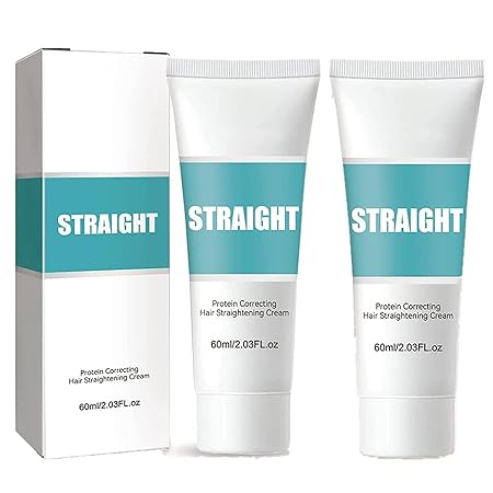 2PCS New Protein Hair Straightening Cream , Protein Correcting Hair Straightening Cream, Silk & Gloss Hair Straightening Cream ,Maigoole Hair Straightening Cream for Curly Hair