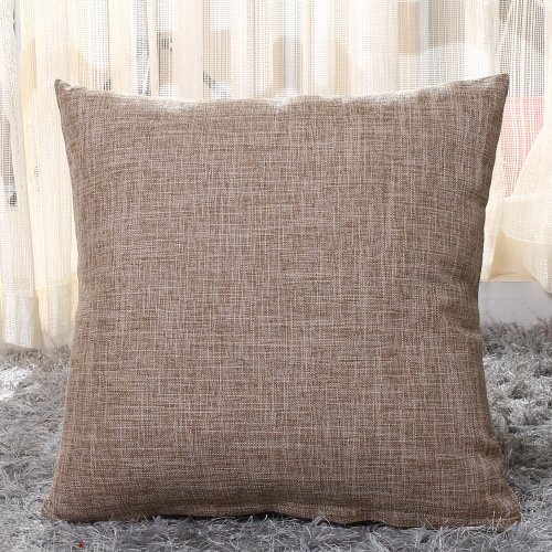 Taie d'oreiller unie kaki en tissu doux pour coussin de canapé