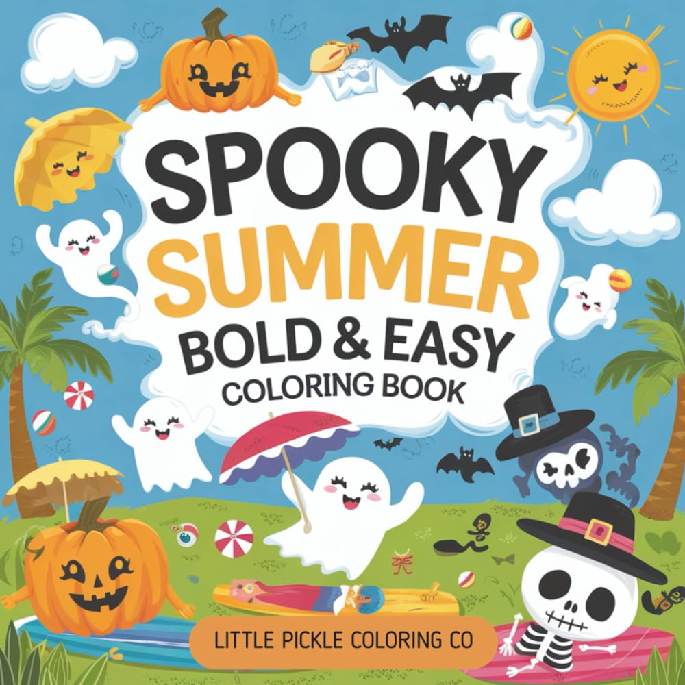 Spooky Summer: A Cute Coloring Book for Adults, Teens, and Kids for Relaxation and Fun