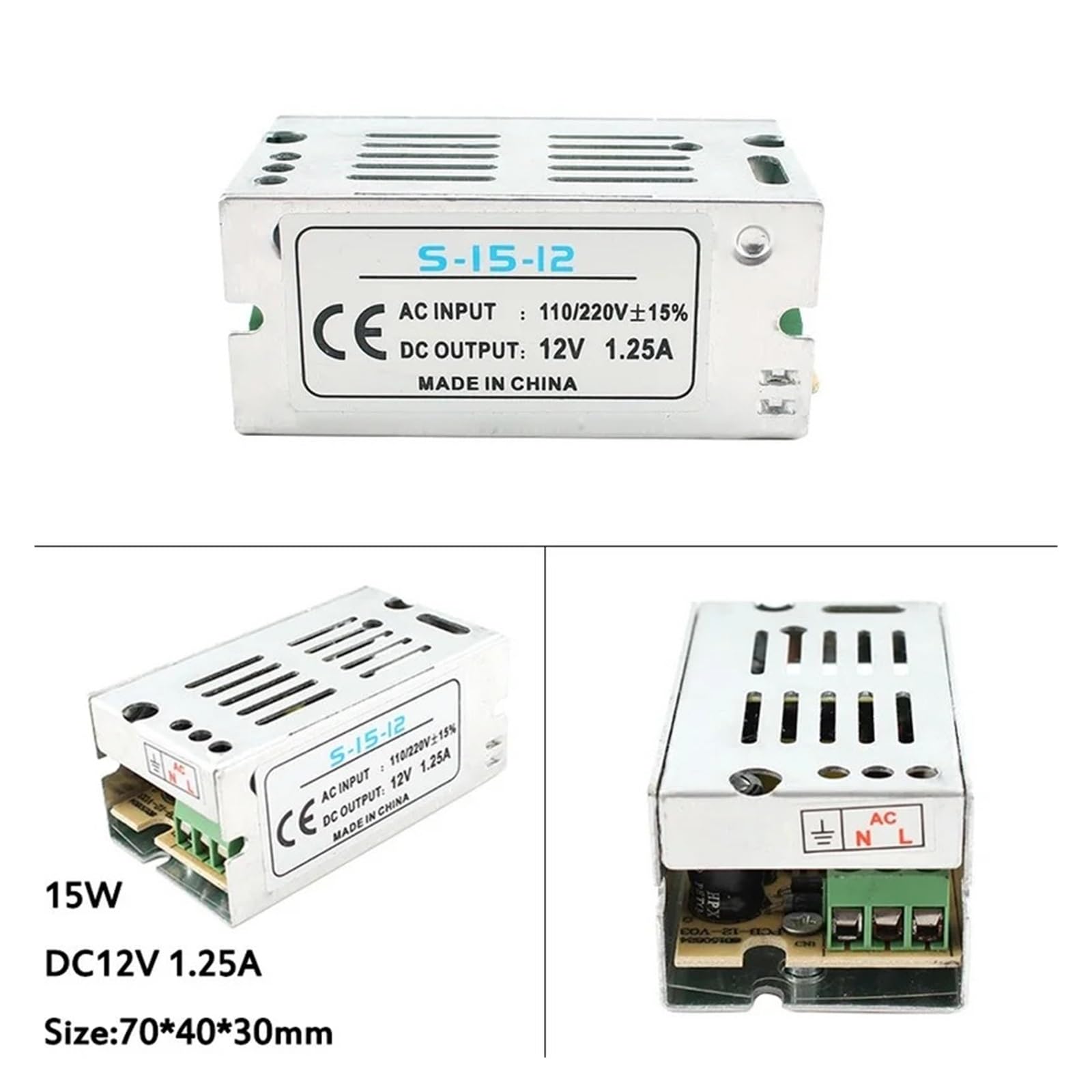 Transformador de Tira de luz LED, 220V a 12V, 5V, 12V, 24V, 3A, 5A, 10A, 15A, 20A, 5, 12, 24 V, Adaptador de Corriente for Tira de luz LED, 1 Uds.(5V 60A 300W)