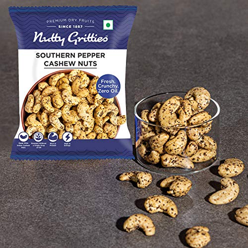 Image of Nutty Gritties Salted Cashews Nuts, Roasted Pepper (21g (Pack of 20))