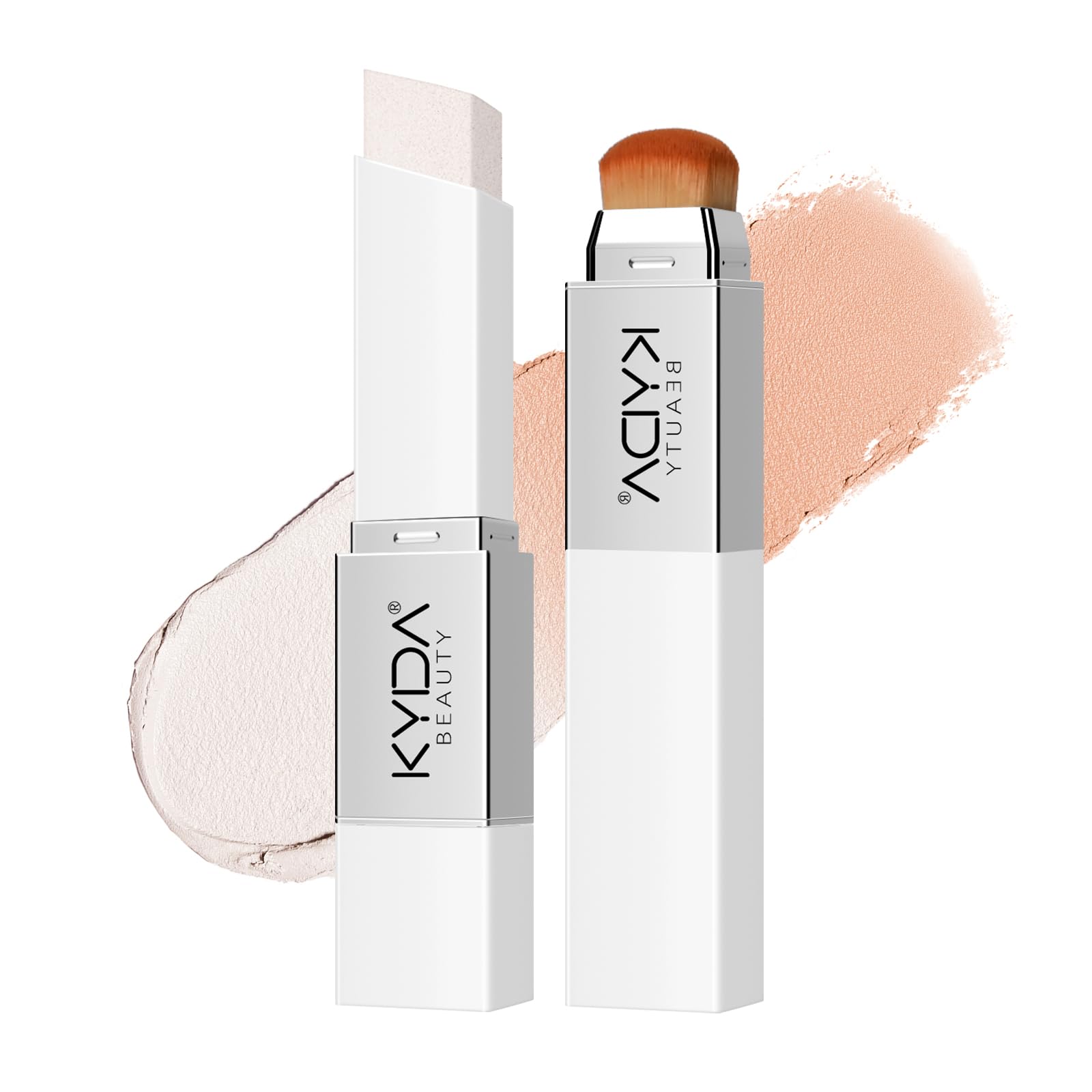 Color Changing Foundation Stick with Brush, Blendable Creamy Dewy Finish Lightweight Cover Stick, Medium to Full Coverage Base Makeup-NATURAL #UPGRADE NATURAL