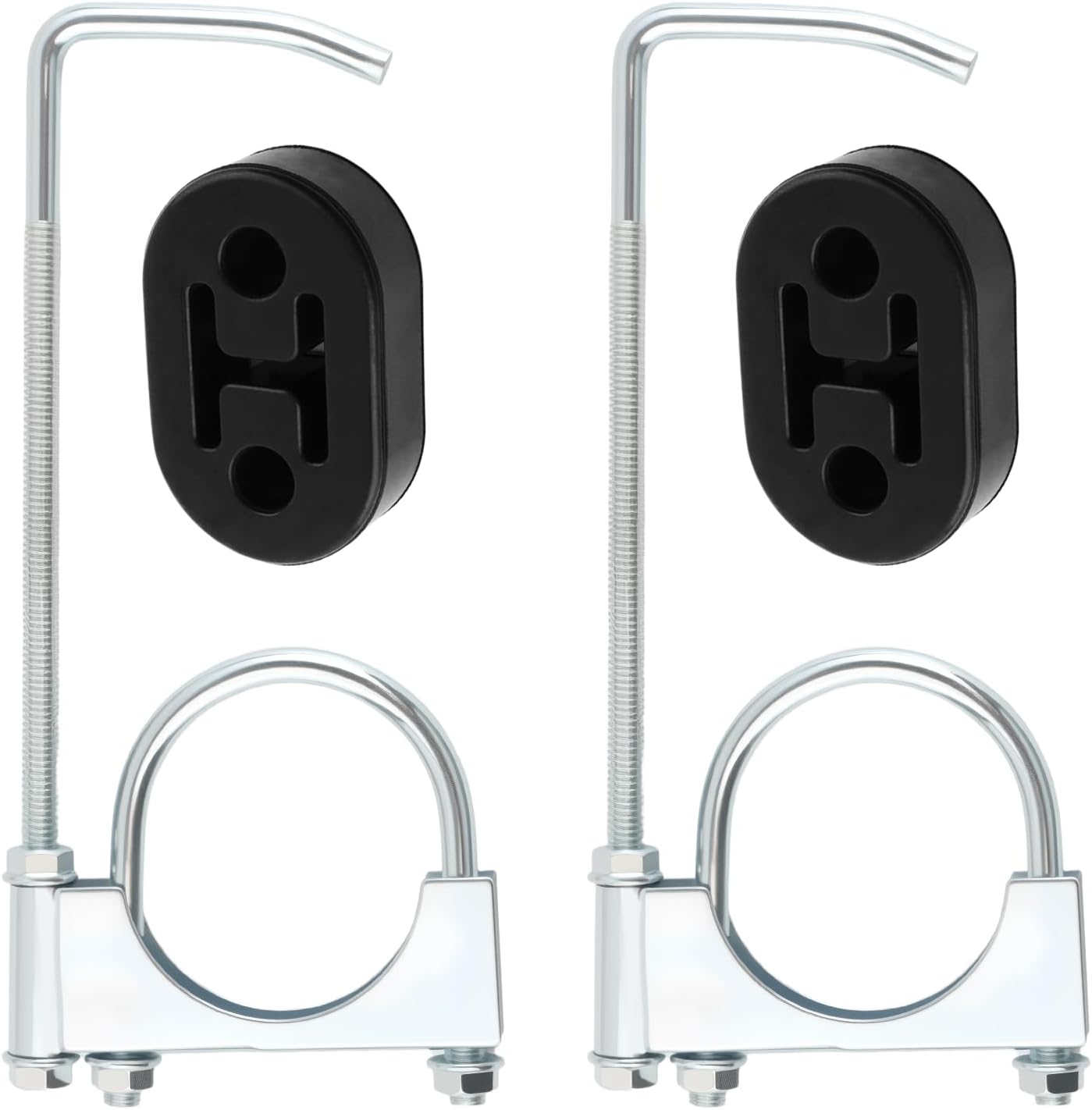 2PCS 2.5" Exhaust Clamp with Exhausts Hanger & Muffler Hanger