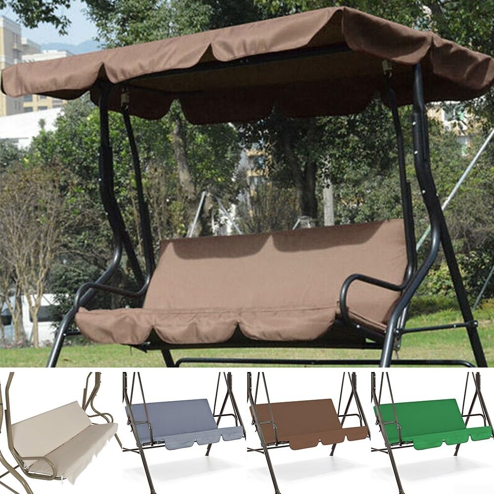 Cuscino per dondolo da giardino, 150 cm, ricambio per dondolo da giardino, in tessuto, adatto per sedia a dondolo a 3 posti (verde scuro)