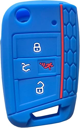 Miniatura 5 de Funda de silicona con 4 botones para control remoto de VW 2016-2017 Golf Polo GTI 2018 2019 Tiguan, no incluye la llave
